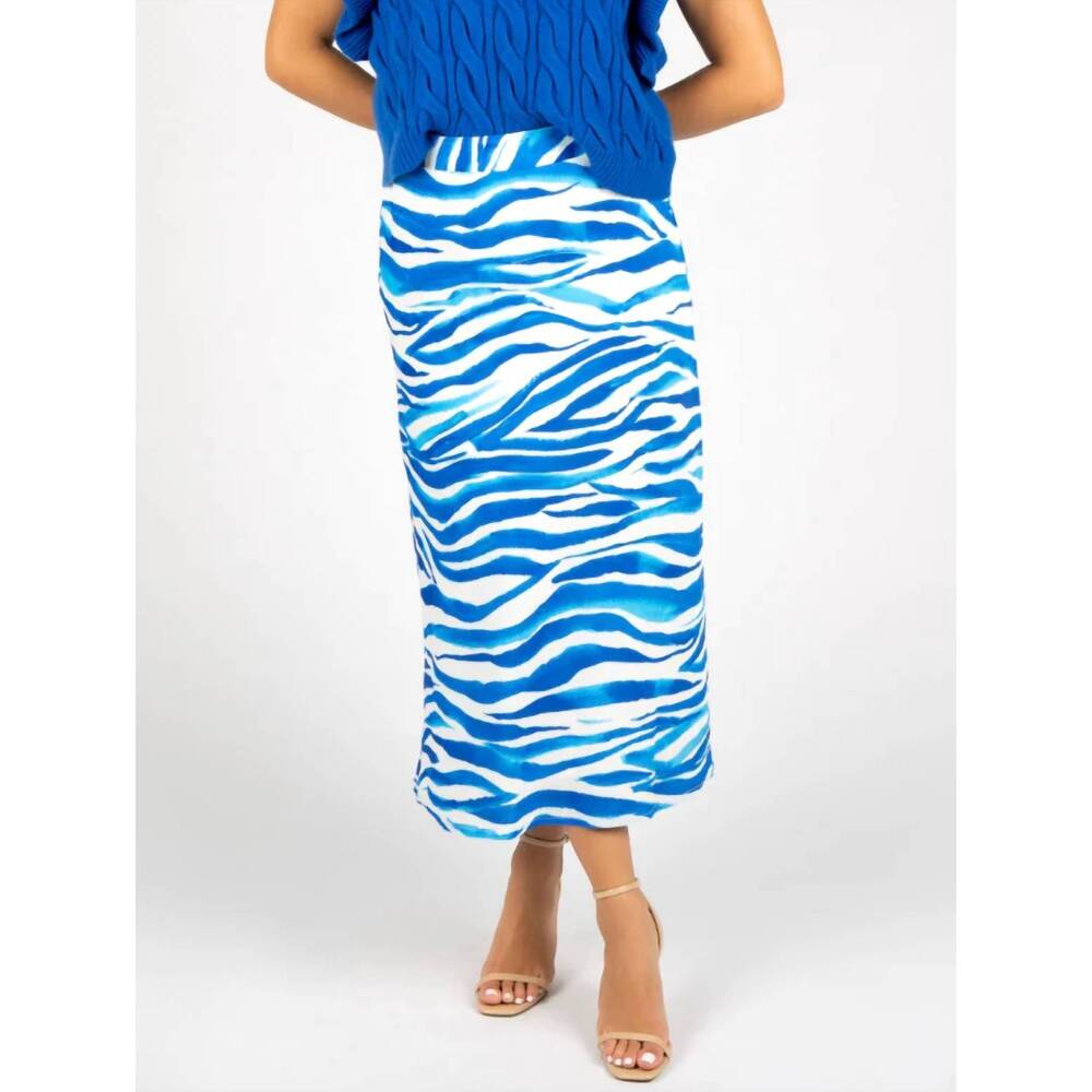 NEW SINCERELY OURS amaya midi skirt in blue/white